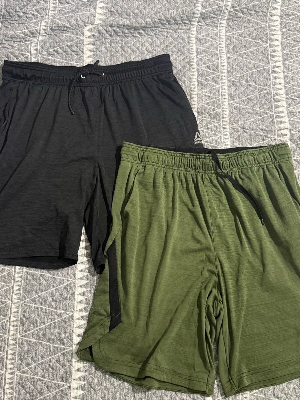 Reebok Men’s Athletic Shorts - Black and Olive Green